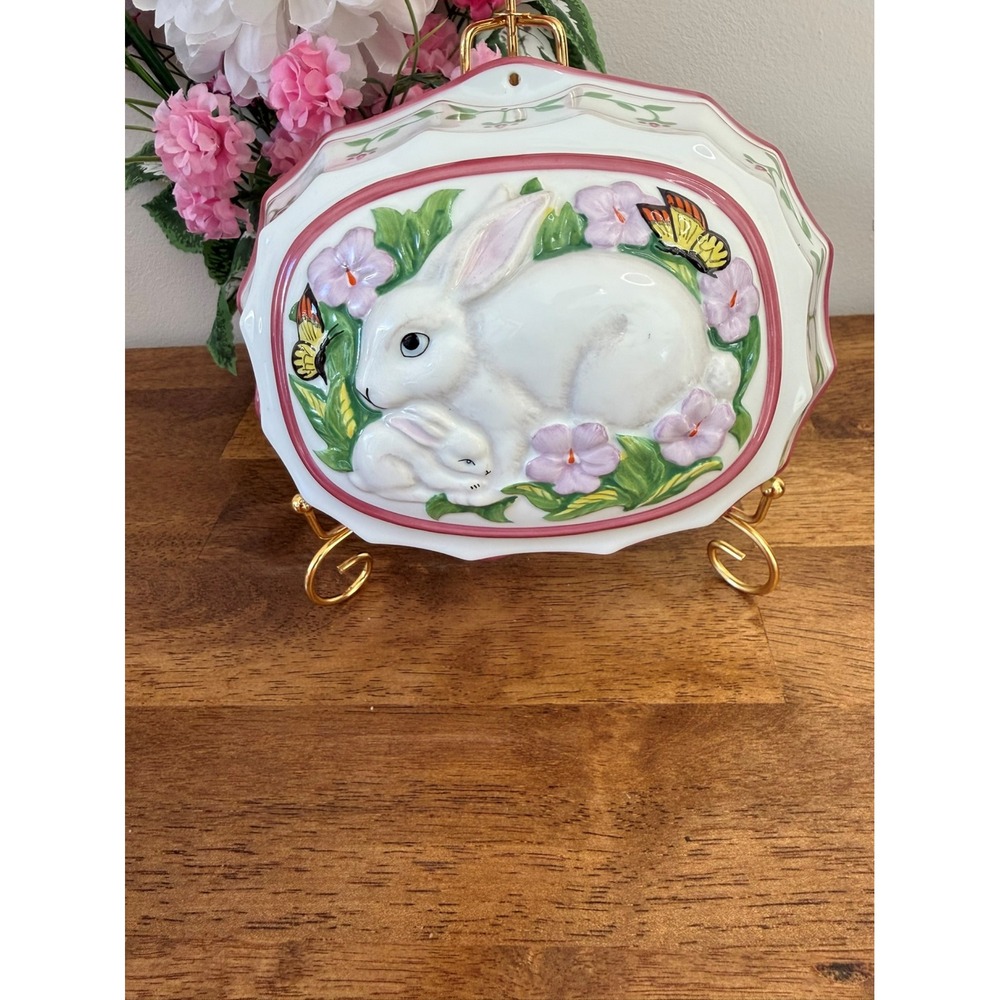 1986 Le Cordon Bleu by The Franklin Mint Mother & Baby Bunny Ceramic Mould‎